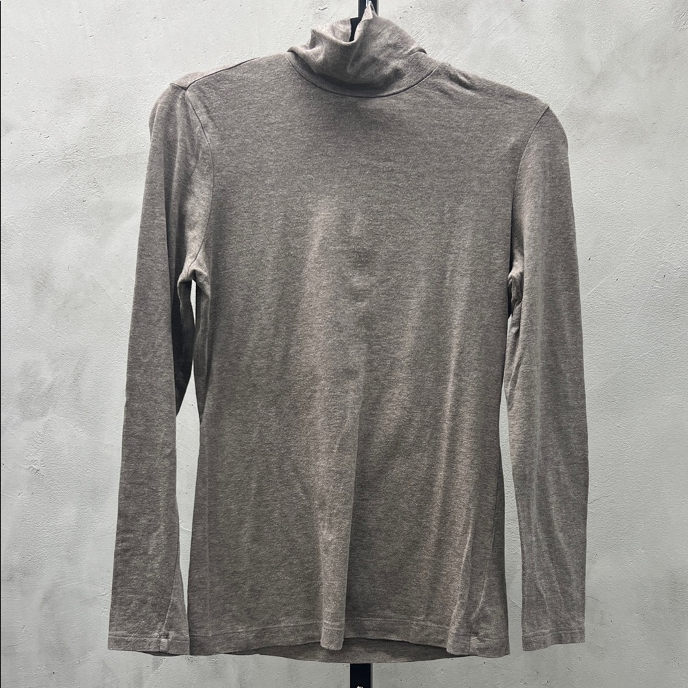 White + Warren Taupe Knit Turtleneck